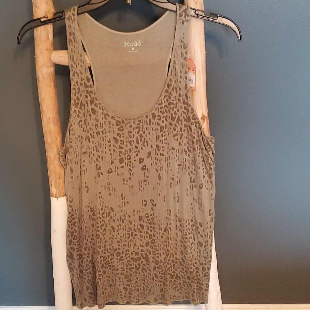 Mudd green leopard print tank top. NWT Medium